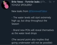 Fortnite leak suggests the new map will reveal itself as the water levels start to drop (Image Credits: Brite News)